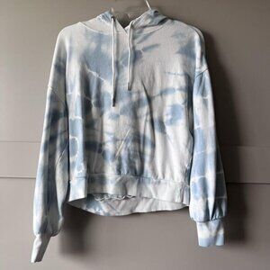 Z Supply Hoodie Womens Small Blue White Tie Dye Pullover Sweatshirt Cotton Soft
